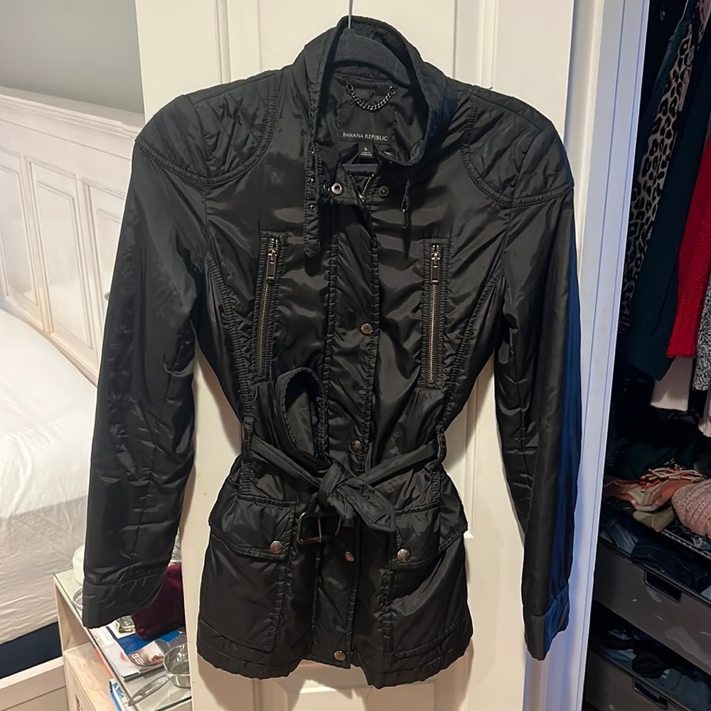 Size S Banana Republic Black Belted Fall Jacket